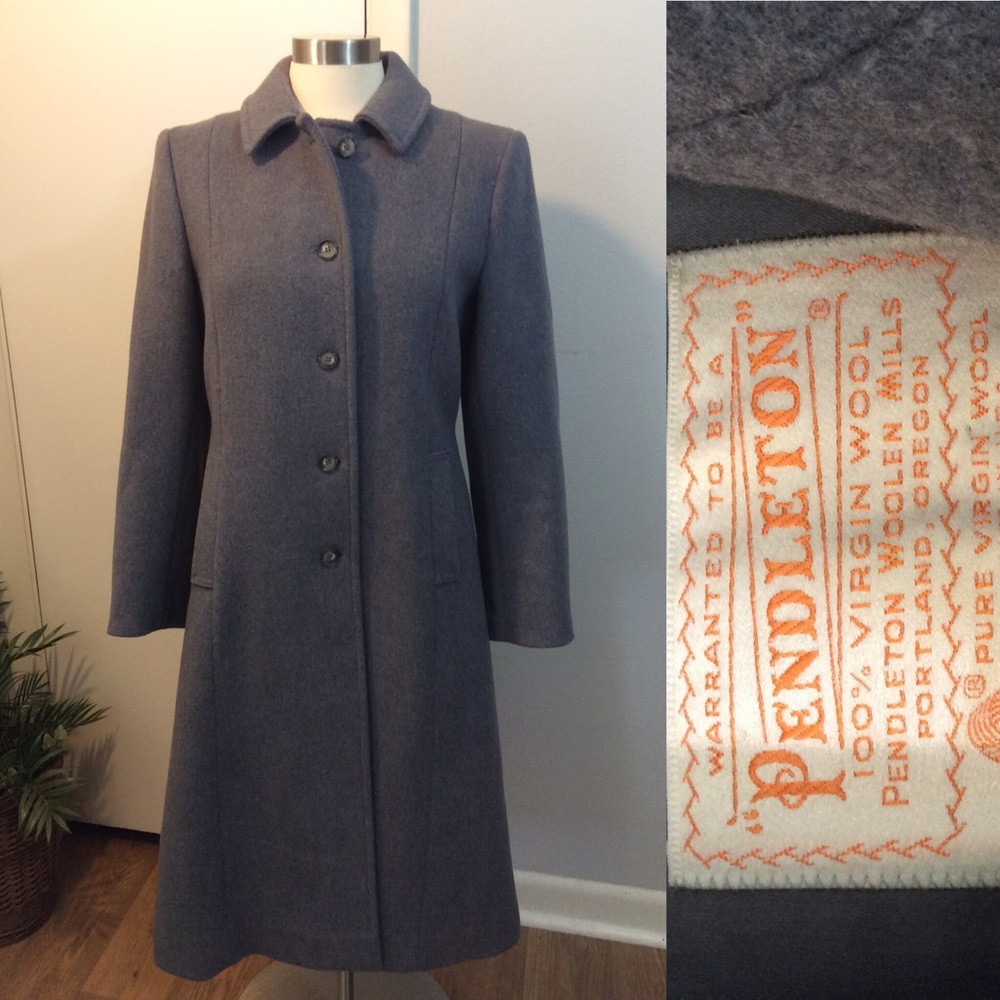 VTG Pendleton Wool Coat Long Duster Dress Winter L